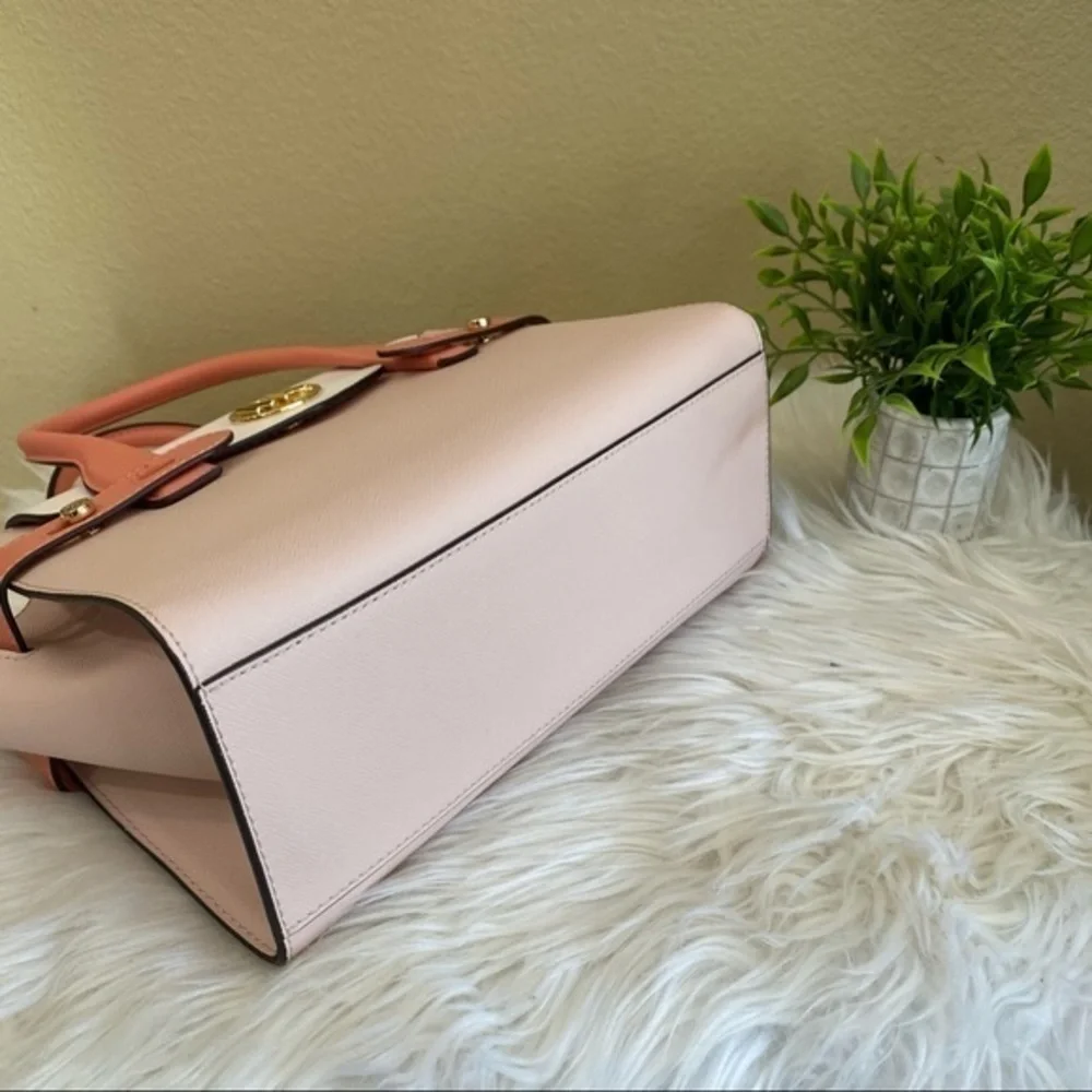 New Michael Kors Carmen Medium Color-Block Belted Satchel bag